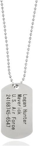 TK Gruppe Timo Klingler Hundemarke US Army Dog Tag - Erkennungsmarke silber, Kette als Soldaten Accessoire für Fasching & Karneval