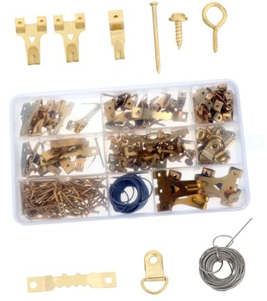 SEWOART Kit Complet De Suspension De Tableaux (220 Pièces) Avec Clous En Fer Et Câble Métallique Décoration Murale Sans Couture Pour Cadres