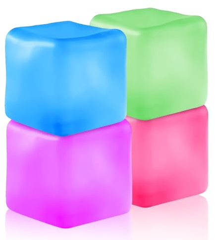 AMFUN 4PCS Balle Anti-Stress, Squishy Cube à Presser Fidget Balle, Boule Squishy Fidget de Glaçon pour Soulager Le Stress et Le Anxiété