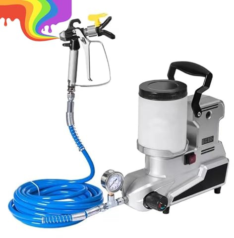 JMOUZHG Spruzzatore di Vernice airless Portatile, 1600 W ad Alta Potenza per Vernici al Lattice a Base d'Acqua, Include Un Tubo da 5 m per Un Uso Domestico e Professionale