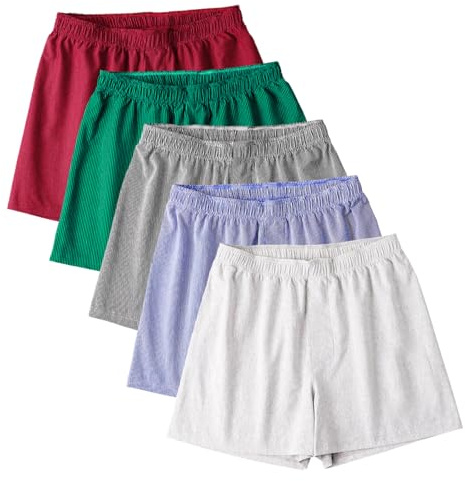KatarkmaisWANG Men's Boxer Shorts Cotton Pack of 5 - Tag Free Boxers for Men, Moisture Wicking Relaxed Fit Mens Boxers (US, Alpha, Large, Regular, Regular, K1243-5P)