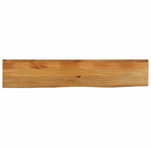 Bordsskiva med trädkant 160 x 30 x 2,5 cm, mango-ekutseende i massivt trä, mångsidig träplatta för bord, diskar och skrivbord