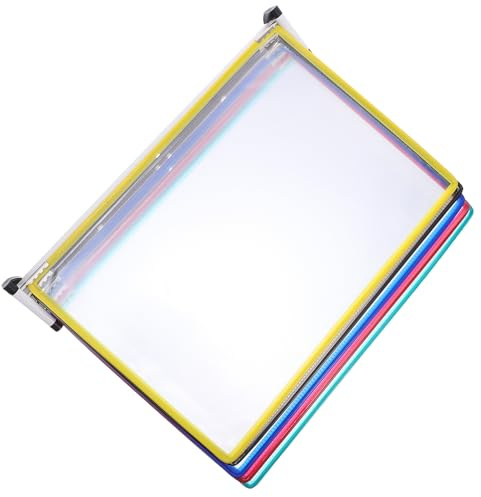 Healvian Organiseur de Documents Mural en Fer et PVC Porte-Dossiers Suspendu A4 5 Feuilles Système de Rangement Bureau pour Affichage Rapide Panneau Porte-Classeurs Robuste et Pratique