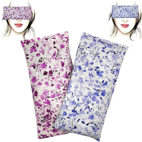 savasanas Cuscini per Gli Occhi Pack 2 - Fiori 2026 | Semi di Lavanda e Riso | Yoga, Meditazione, rilassamento, Riposo oculare...