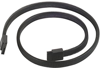 SilverStone SST-CP07 - Cable SATA III 6Gbps, 180°, diseño de Cierre sin Metal, Capa de Cable metálico, 50cm