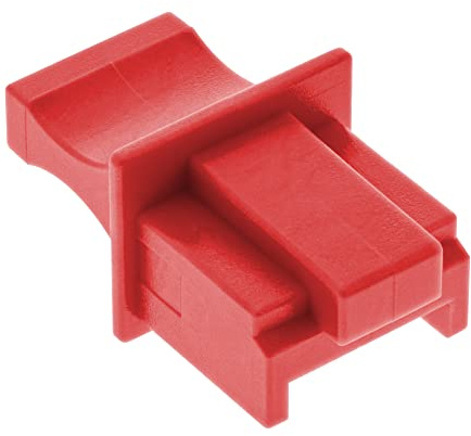 InLine 59942K 100-pack dammskydd, för RJ45-uttag, röd
