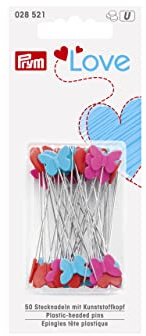 Prym Love 028521 Stecknadel, 0,60 x 50mm, Sortiert, Rosa