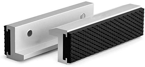 HRB Schraubstock Schutzbacken 100 mm, extra weiche Backen Zubehör, ideal für Schraubstock drehbar mit Spannbacken Breite mm, Ersatzbacken aus Aluminium mit Magneten (100 mm)