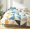 GETIYA Dreieck Bettwäsche 135x200 Baumwolle Geometrische Bettwäsche Blau Gelb Bettbezug Modern Wendebettwäsche Dreieck Muster mit Reißverschluss und Kissenbezug 40x80 Einzelbett Deckenbezug