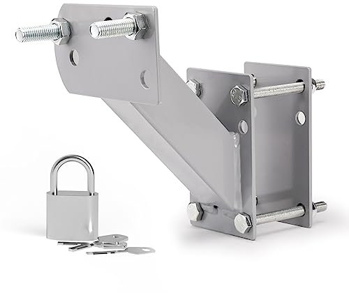 BUNKER INDUST Spare Tire Mount Bracket with Lock, Side Mount Utility Spare Tire Carrier for Trailer Tongue Boat, 4 & 5 Lugs Wheel Tire Holder up to 120LBS-Hold 3.94”, 4”, 4.25” and 4.72” Bolt Patterns