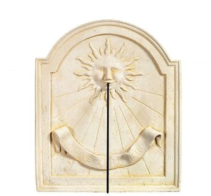 QEM Cadran Solaire Motif Vivere Memento Pierre Naturelle vieillie 35cmx42cm