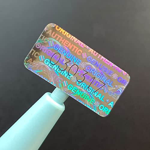 280 x 10 mm självhäftande skyddsstämplar med holografisk etikett serienummer 20 x 10 mm (silver)