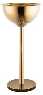 Morleos Champagnerkühler rund 38,8x83cm 15 Liter Ständer | Gold Edelstahl | Flaschenkühler Weinkühler Sektkühler Getränkekühler Bierkühler Eiswürfelbehälter Eiseimer Gastronomie Barzubehör