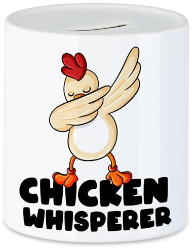 Hey!Print Chicken Whisperer Spardose Huhn-Fans Bauernhof Chicken Hühnerhof Geschenk