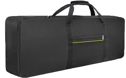 Azatemgo Keyboard Tasche，Keyboardtasche 88 Tasten，Rucksackgurte verstellbar，für E-Klaviere, 600D Oxford-Stoff-136 x 39 x 13CM(Schwarz)