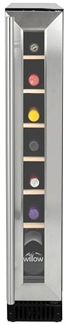 Willow W15WCSS 20L Under Counter Wine Fridge/Wine Cooler, 4* Rating, Digital Display with Touch Control, Ventilated Cooling, 2 Years Warranty - Stainless Steel