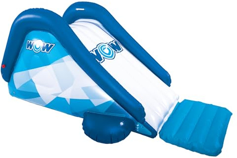 Wow Sports Cascade Inflatable Pool Slide - Blow Up Waterslide - Built-in Water Sprinkler - for Kids & Adults