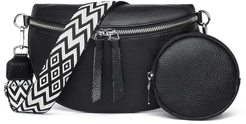 JSTHHTT Sac Bandoulière Femme Cuir, Moderne Sacoche, Sac à Main Noir Large, Pour Téléphone Portable