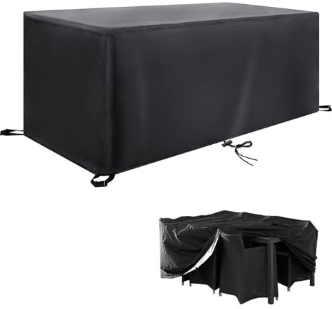 Abdeckung Gartenmöbel 210x200x90cm/LxWxH Abdeckungen für Gartenmöbel Winterfest, Gartentisch Abdeckung Schutzhülle Gartenmöbel Wasserdicht Abdeckplane Gartenmöbel Winterfest Möbelsets Terrassenmöbel