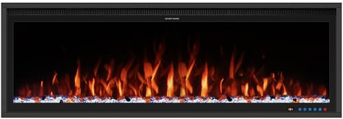 Benrocks 50'' WiFi-Enabled Electric Fireplace Insert - Smart Control, 507 Color Combinations, Smart Fireplace Heater, Timer, Logs & Crystals Included