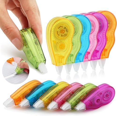 MZOYOURO 12 Stück Korrekturroller Korrekturmaus,4mx 5mm Korrekturbänder Set Mini mit Schutzkappe,Schulsachen Aesthetic,Fenster Korrigieren Roller für Kinder Schüler Büro Zuhause Schule