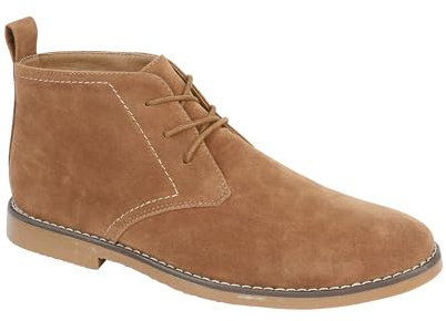 Charles Southwell Men's imitation suede lace up and Twin Gusset Desert Boots Sizes 7-12 (Sand, UK Footwear Size System, Adult, Men, Numeric, Medium, 10)