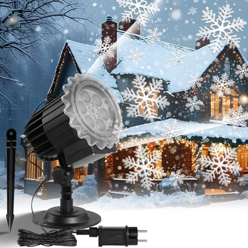 OCCOUMR Proiettore LED di fiocchi di neve, impermeabile IP65, decorazione natalizia per esterni per feste di Natale, matrimoni, uso interno ed esterno