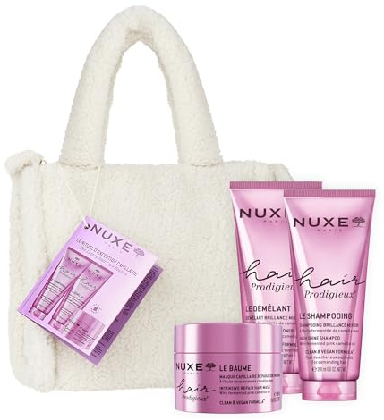 Nuxe The Luxury Hair Care Gift Set (Valor de £70) – Máscara de reparación intensiva para el cabello de 200 ml, champú y acondicionador de alto brillo de 200 ml – Trío de reparación nutritiva para un