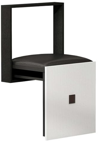 Silla plegable montada en la pared, taburete de ahorro de espacio para balcón, entrada y sala de estar, taburete de pared oculto en color negro y diseño elegante para espacios pequeños