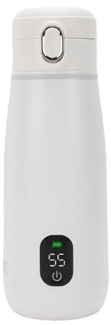 Vvikizy Hervidor Eléctrico de Viaje, Acero Inoxidable 316, Calefacción Inalámbrica Recargable por USB, Caldera de Agua Caliente Portátil de 350 Ml con Aislamiento Térmico, para Camping