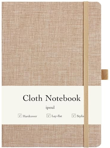 ipoul Linnejournal, A5, 8 x 6, linjerad anteckningsbok, journal för att skriva, inbunden, ligga platt, med bandstängning och pennhållare, rosa