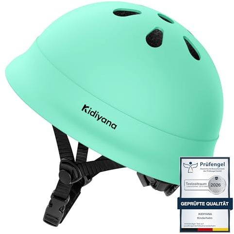 Kidiyana Kinderhelm 1-6 Jahre, Kleinkind ultraleichter Helm, universell als Fahrradhelm Rollerhelm Inlinerhelm Skatehelm, stoßfeste PC-Schale, kindgerechtes Design, XS 48–54 cm, Grün
