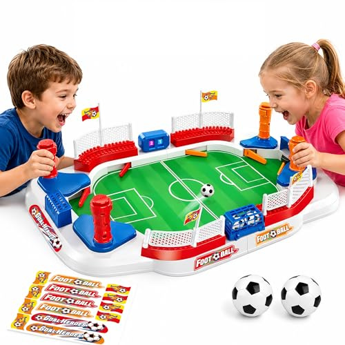 Lunluck Mini bordsparckare för barn, fotbollsleksak | Interaktiv bordsfotboll spel för 2 spelare, kicker bord gåva för pojkar flickor, inomhus fotbollsspel
