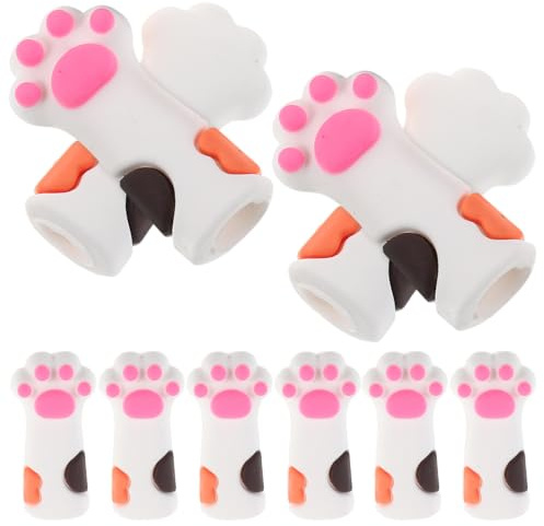 NIYANGLE 10 Piezas Fundas de Silicona Forma de Pata de Gato para Tijeras y Pinzas de Cutículas, Protector Antideslizante para Rutina de Cuidado de Uñas