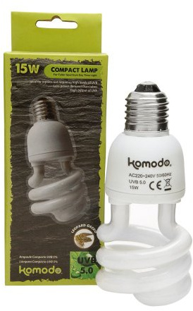 Komodo Compact Lamp Uvb 5.0 ES, 15 Watt, White