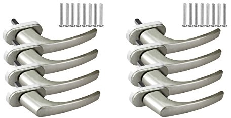 8 x Alu Fenstergriff in Dunkelsilber F9 - Stiftlänge 40mm