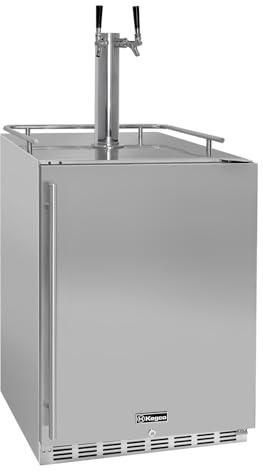 Kegco Kegerator 24 Wide Dual Tap Stainless Steel Undercounter Beer Dispenser HK38SSU-2
