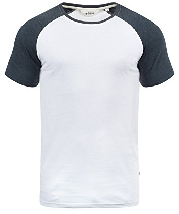 !Solid SDBastian Herren T-Shirt Kurzarm Shirt mit Rundhals-Ausschnitt Baumwollmischung Regular fit, Größe:XL, Farbe:White Blue Melange (B0001)