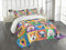 ABAKUHAUS Hund Tagesdecke Set, Terrier Labrador Rasse Haustiere, Set mit Kissenbezug farbfester Digitaldruck, für Einzelbetten 170 x 220 cm, Lila grün