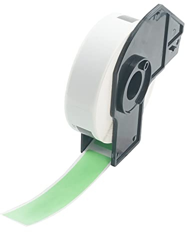 BETCKEY - 1 Rotolo DK-11203 Etichette per Raccoglitori Compatibile con Brother, 17mm x 87mm, 300 Etichette Colorate Verde per Stampanti di Etichette Brother QL
