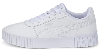 PUMA Mädchen Carina 2.0 Jr Sneaker, Puma White Puma White Puma Silver, 39 EU