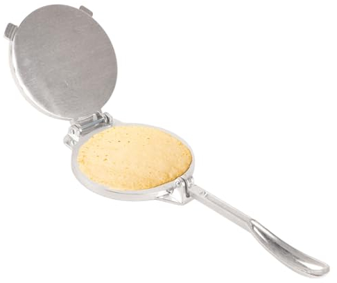Tortilla Maker Farina Press Corn Lega di alluminio Tortilla Press Machine Pressa a mano Thin Pancake Maker Cucina fai da te Bakeware per tortillas di farina(Silver)