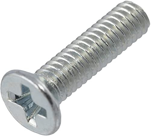 AERZETIX - C59621 - Set di 100 viti di metallo M2.5x10mm a testa fresata PH1 - DIN 965 - in acciaio al carbonio - durezza 4.8 - finitura zincata - per fissaggio vite cacciavite montaggio