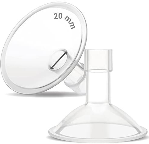 Maymom MyFit Crater Series Kleiner zweiteiliger 20-mm-Sauger kompatibel mit Medela Milchpumpen; Ersetzen Sie Medela Schilde; Passen Sie den flexiblen Anschluss an; 2 Stück