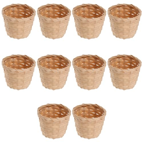 10 Stück Handgefertigte Mini Aufbewahrungskörbe Aus Naturmaterial - Perfekt Für Dekoration Party Und Zuhause Ideal Für Pflanzen Und Kleine Gegenstände