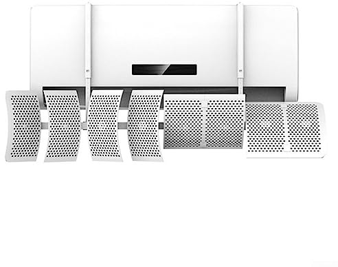 Deflettore di flusso dell'aria condizionata a 8 foglie, deflettore universale per uscita dell'aria diretta a parete per casa/ufficio, bianco (base senza filtro)