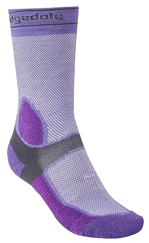 Bridgedale Damen 710358/340/L Socken, Violett/Dunkelgrau, L