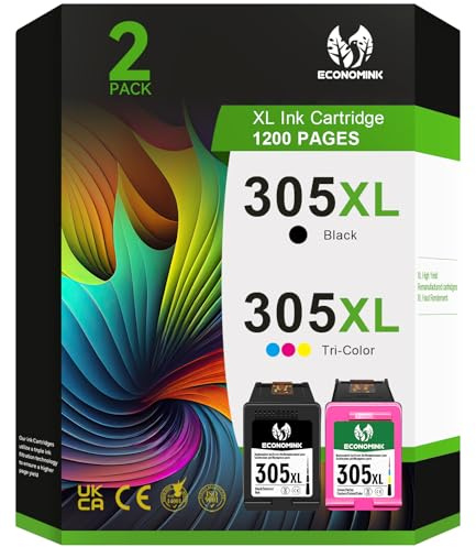 305XL Druckerpatronen Hohe Kapazität Kompatibel für HP 305, Multipack Ersatz für HP Deskjet 2820e Patronen – DeskJet 4220e 2720e 2700 4120e 2710e Plus 4110 Envy 6020e 6420e 6032e 6400e (2er-Pack)