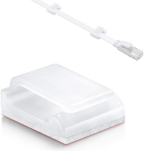 60 Piezas Clips Para Cables - Organizador de Cables y Grapas para Cables, Ideal para cualquier Ambiente – Diseño Adhesivo