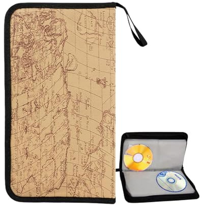 KEMUZ Estuche Porta CD Portátil Bolsa de CD/DVD Estuche para 80 CDs Porta Almacenamiento DVD Bolsas Muy Adecuado para oficina, sala de estar y hogar